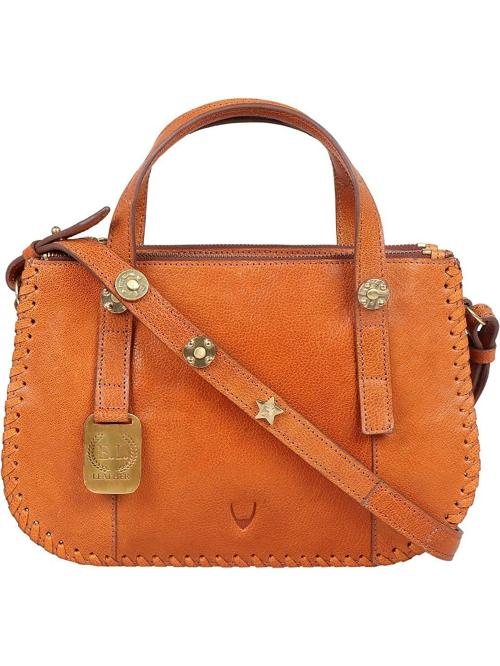 Hidesign Women Mustard Genuine Leather Handbag