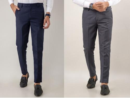 VX9 NAVY BLUE & DARKGREY FORMAL TROUSERS PANTS FOR MEN'S-40