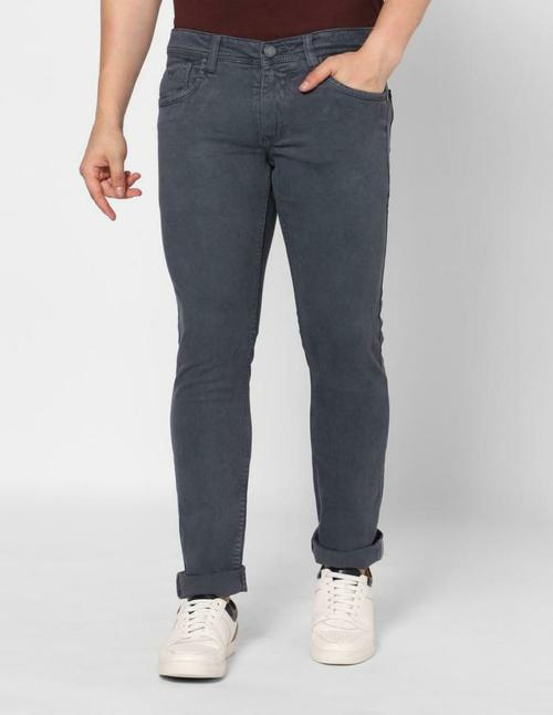 Buy TCI Men Grey Solid Denim Jeans (Size 38) Online at Best Prices in