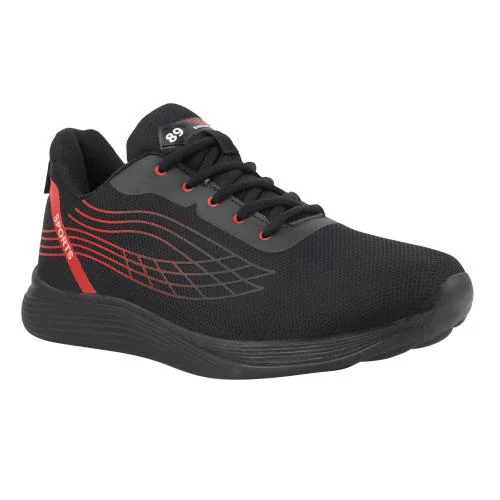 U&V Breathable Soft Sole Ultra-Lightweight Running/Walking Sports Shoes for Men's (Black)