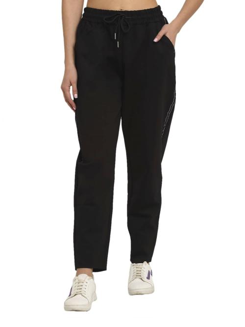 Global Republic Women Black Solid Polyester Regular Fit Lower