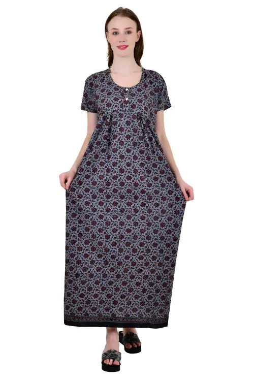 SDGP Women's Cotton Printed Nighty / Night Wear/ Super Soft Sleepwear Nighty/Maxi/Nightgown-16