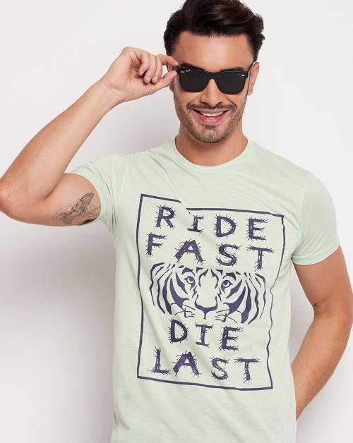 Buy NUEARTH Men's Cotton Blend Half Sleeves Printed Round Neck Tshirt