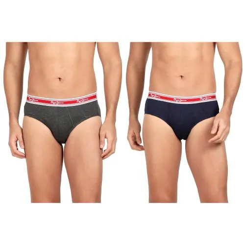 Pepe Jeans Men Multicolor Solid Cotton Pack of 2 Briefs