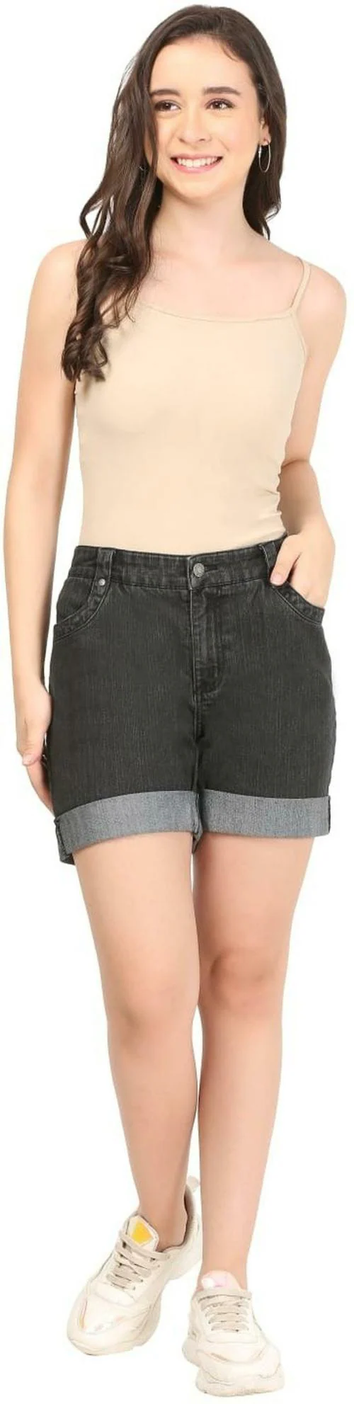 KEX Solid Women Denim Blue Denim Shorts