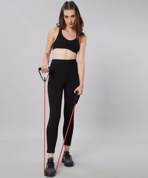 ANUSHIL The Ultimate Stretchable Jeggings With Pocket-Super-High Waisted Elastic Jeggings Yogapants Leggings- Non-Transparent Cloud Soft Fabric - Ankle Length( Colour-Black , Size- 2XL)
