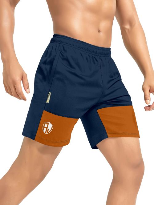 AJ Brothers Men Blue Color Block Nylon Boxer Shorts - 32