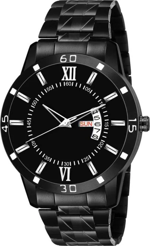 Kovonsh Analog Black Dial Black Strap Watch For Boys