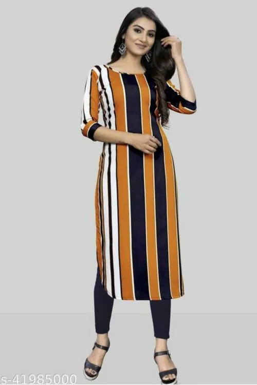 SHREE INFINITY EXPORT Women Multicolor Solid Crepe A-Line Kurta