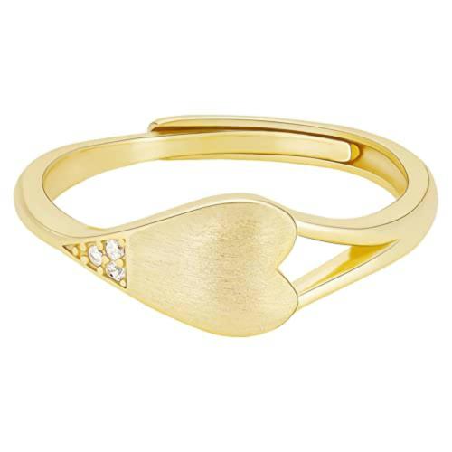 Giva Sterling Silver Onesize Golden Heart Ring
