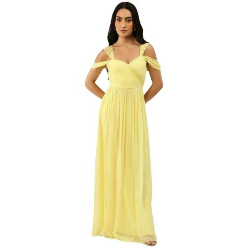 TRENDY DIVVA Women Yellow Chiffon Dress
