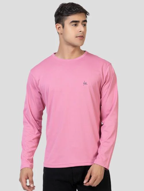YHA Round Neck Full Sleeves Men's T-shirts Pink