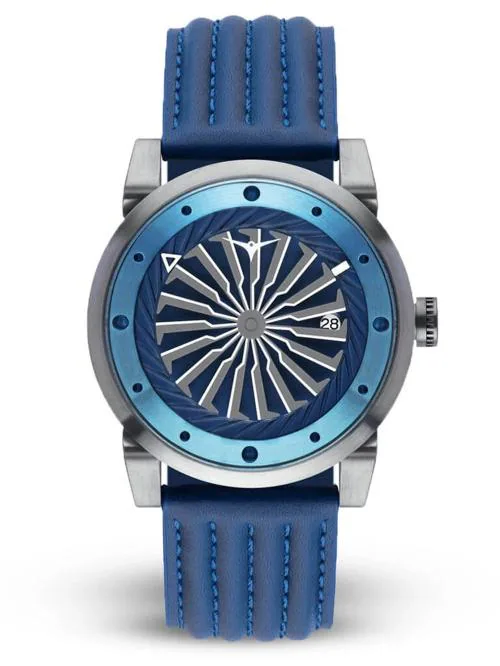 ZINVO BLADE ALPHA Automatic Blue Turbine Round Dial Men's Watch - 210
