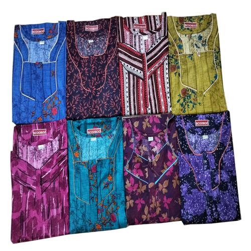 Scooboo cotton XL zip nighty with pack of any designs