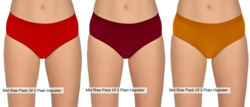 LA KALA Women Multicolor Solid Pure Cotton Panty