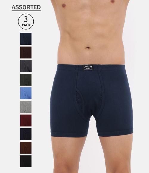 Dollar Bigboss Men's Assorted Pack of 3 Boxer Trunk
