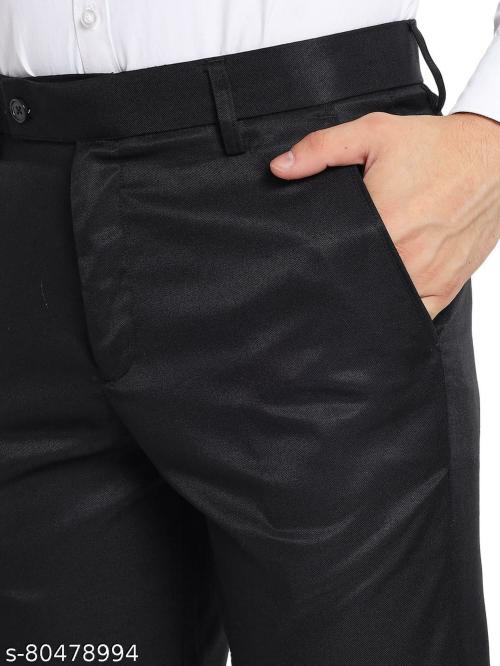 Fashion Frenzy Black Men Formal Trouser