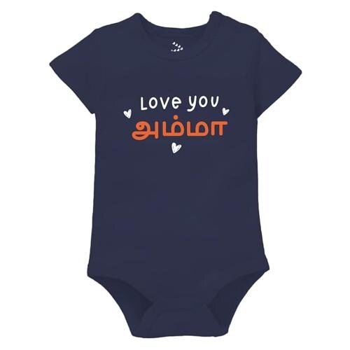 ZEEZEEZOO Love Amma Tamil Version Newborn Baby Romper Bodysuit Onesie Clothes Dress Mothers Theme