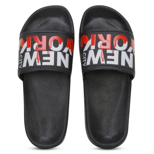 Kraasa Red Flat Slides For Men