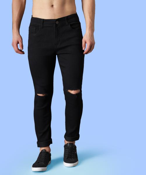 Buy ZAYSH Jogger Fit Men Mid Rise Cotton Black Jeans(UPJK-1-MJRPKC-02 ...