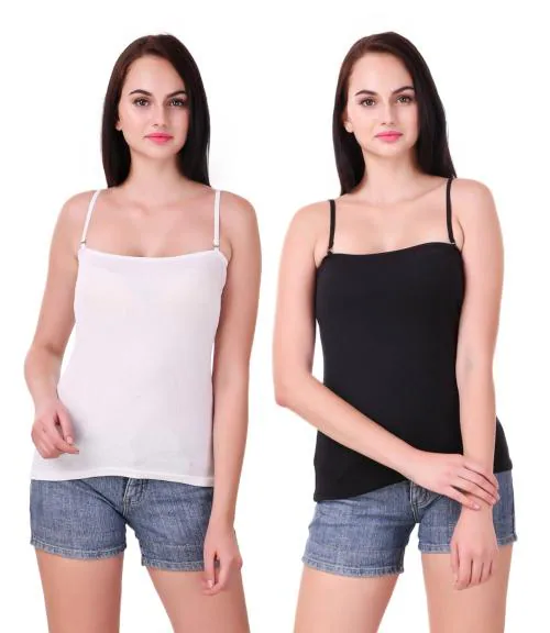 Buy eDESIRE Women's Cotton Camisole Slip Detachable /Removable Straps