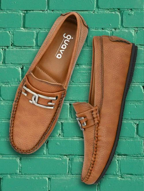 Guava Men's Driving Loafers Shoes - Tan