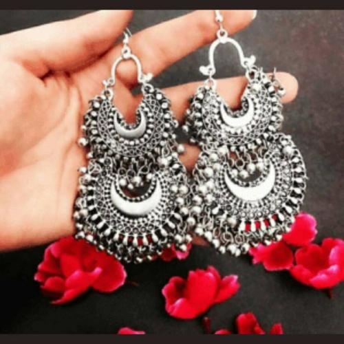 JMBW International Silver Chandbali Earring (Girls)