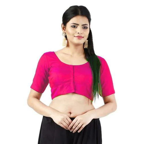 GULBINS Women Pink Solid Raw Silk Blouses (40 size)