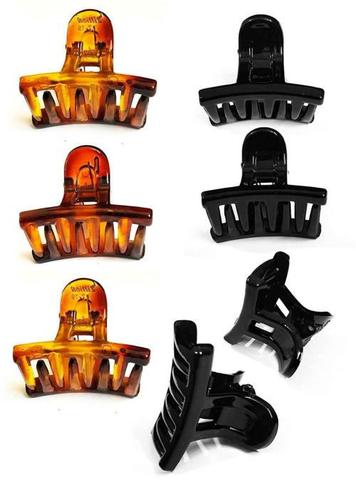 Buy YogillionBlack Claw Hair Clips Plastic (Pack of 6) Online at Best
