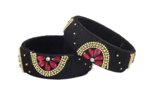 Buy Yaalz Women, Girls And Babies Multi Color Silk Thread Broad-Kada ...