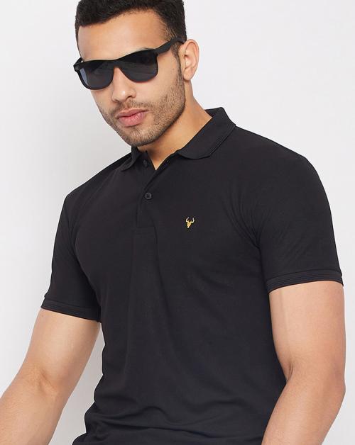 OTAYA Men's Half Sleeves Solid Polo T-shirt