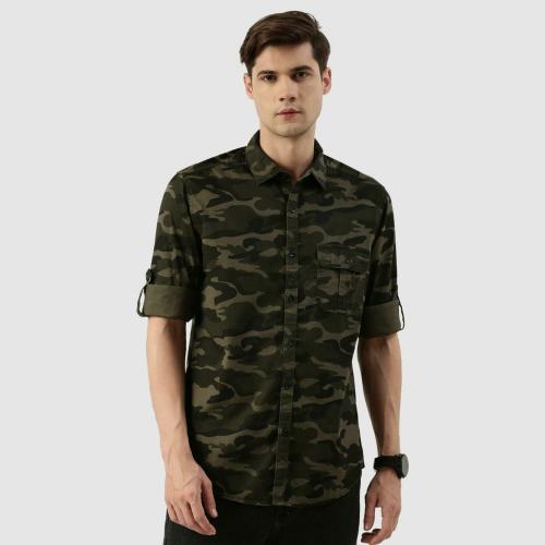 IVOC Men Camouflage Olive Shirts