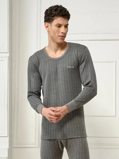 Lux Inferno Men's Round Neck Grey Thermal Top