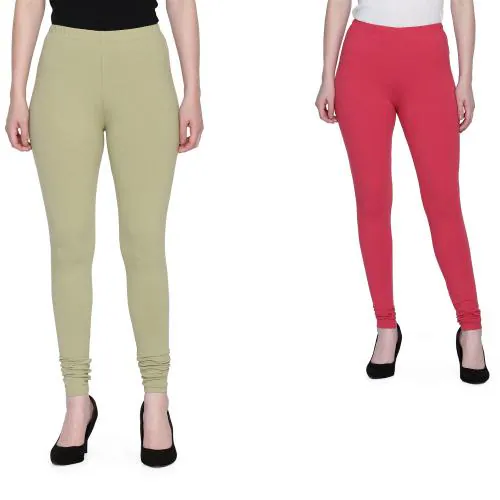 Buy FFU Cotton Spandex Churidar Pack of 2 RASPBERRY