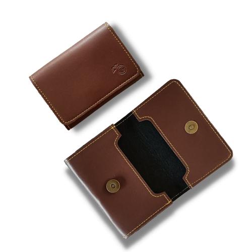 Giftana Vegan Leather Card Holder for Men and Women , Leather Card Holder Gift for Secret Santa Gifts, Raksha Bandhan, Birthday, New Year, Christmas Gifts for Husband, Brother, Friend, Father-Brown