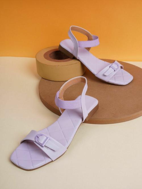 Mijas Trendy Purple Flat Sandals for Women