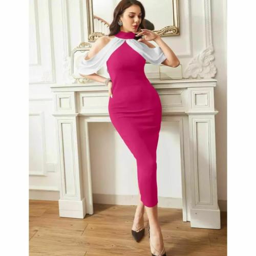 SHIVAAY Women's Party wear Full Length Strachable Lycra Fabric One Piece Maxi Dress(Bodycon Dress)