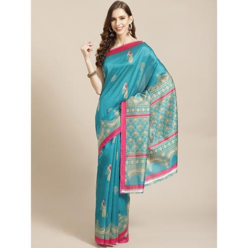 Marabout Rama Animal Print Saree