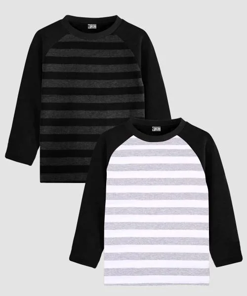 Silver Fang Boys Full Sleeve Raglan Pack of 2 Tshirt