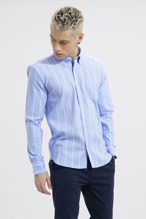 SNITCH String Stripe Blue Shirt Mens Shirt