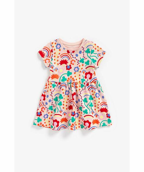 Mothercare Pink Abstract Cotton Girls Dress