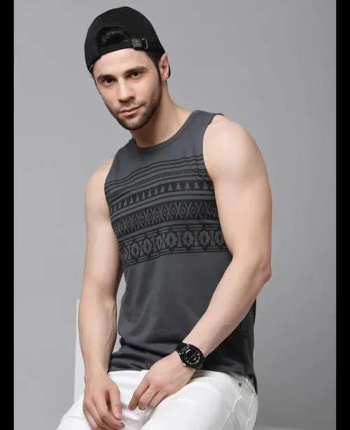 Rigo Men Dark Grey Vest T-shirt