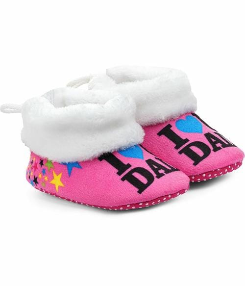 BASICS21 Baby Girls And Baby Boys Pink Soft Base Booties