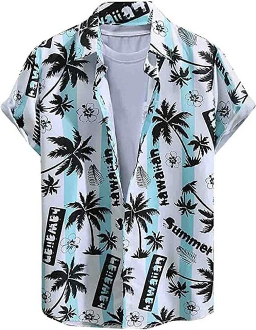 Concy-Coconut Tree Sky Blue Lining Shirt