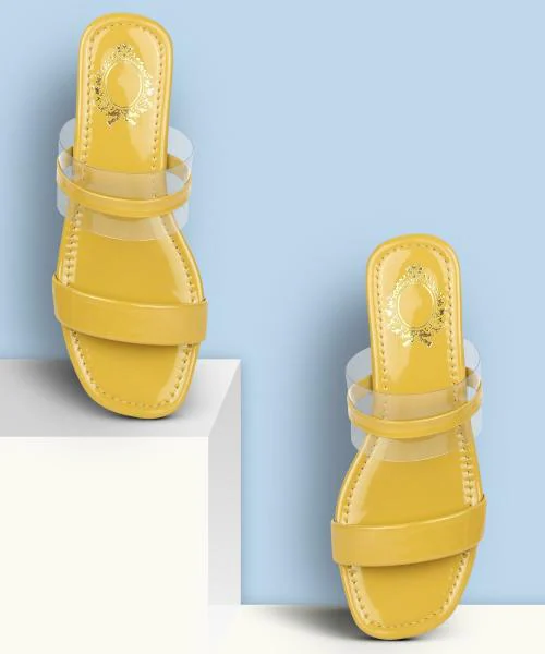 Myra Mustard flat sandal for Women