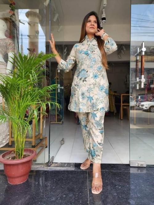 Rocksin Women's Digital Print Muslin Co-ord Set With Pants