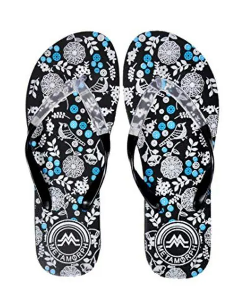 RITA Women Black Birdie Regular Fit Flip-flops - (UK 8)