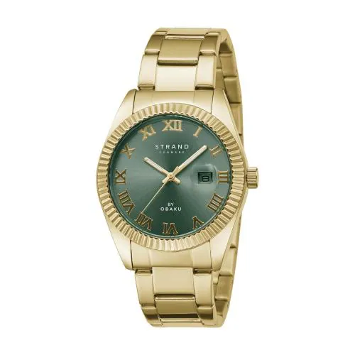 STRAND BY OBAKU Delmore Sugar Quartz Green Round Dial Men's Watch - S721GDGESG