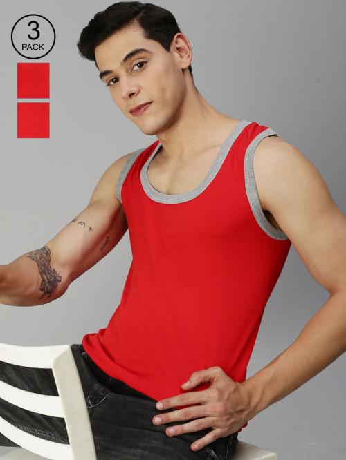 Onn Red Premium Cotton Vest Pack of 3