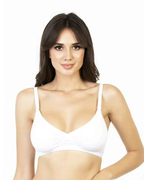 ENVIE Women's Cotton Bra_Ladies Non-Padded, Non-Wired Everyday Bra|Girls Inner Wear Casual Use T-Shirt Bra - (White/38B)